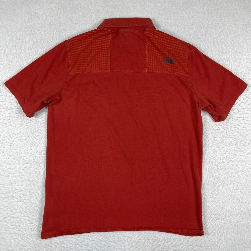 The North Face Polo Shirt‎ Mens Large Red Orange Outdoors Hiking Golf Casual